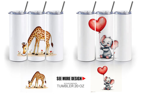 Tumbler Retro Jungle Love Valentine's Safari Animal Sublimation artnoy 