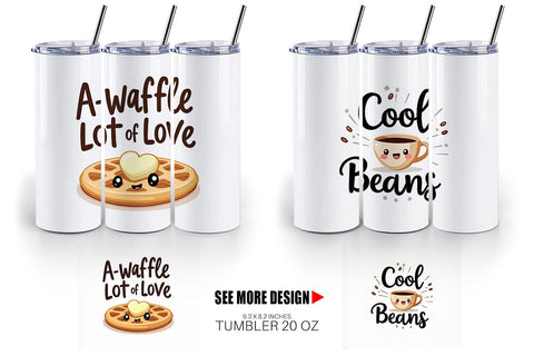 Tumbler Retro Kawaii Diner Delights Cute Food Quote Sublimation artnoy 