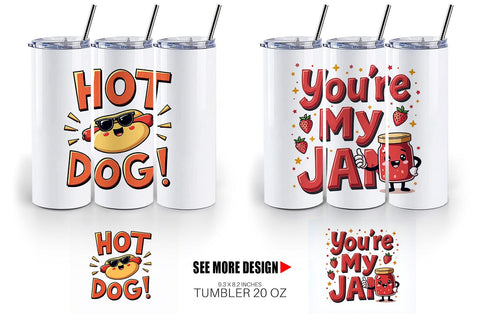 Tumbler Retro Kawaii Diner Delights Cute Food Quote Sublimation artnoy 