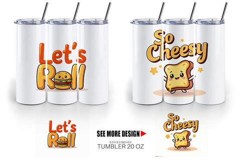 Tumbler Retro Kawaii Diner Delights Cute Food Quote Sublimation artnoy 