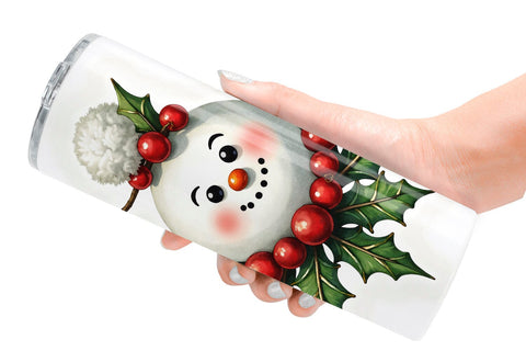 Tumbler Retro Kitsch Christmas Watercolor Sublimation artnoy 