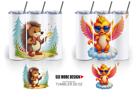 Tumbler Retro Magic Critters Sublimation artnoy 