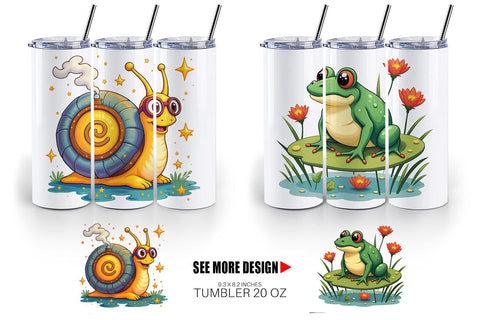 Tumbler Retro Magic Critters Sublimation artnoy 
