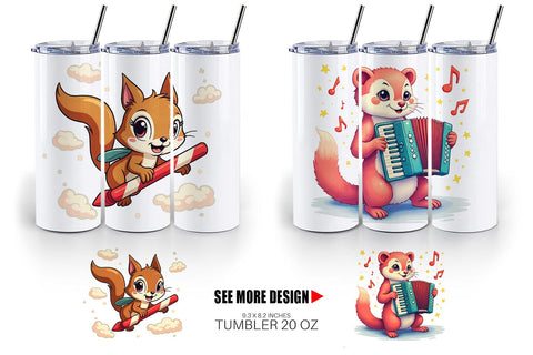 Tumbler Retro Magic Critters Sublimation artnoy 