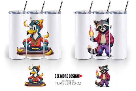 Tumbler Retro Quirky Critters Sublimation artnoy 