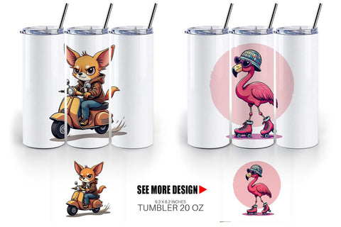 Tumbler Retro Quirky Critters Sublimation artnoy 