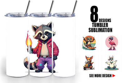 Tumbler Retro Quirky Critters Sublimation artnoy 