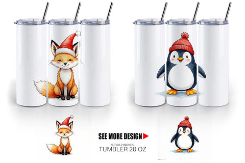 Tumbler Retro Reindeer Friends Sublimation artnoy 