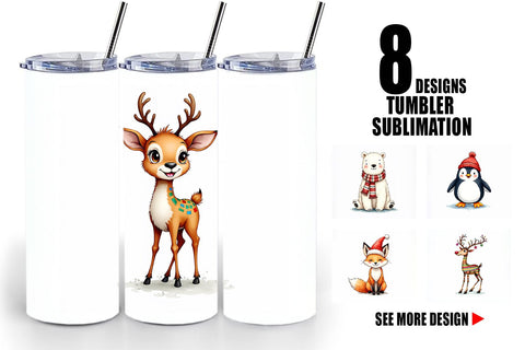 Tumbler Retro Reindeer Friends Sublimation artnoy 