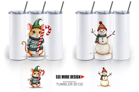 Tumbler Retro Reindeer Friends Sublimation artnoy 