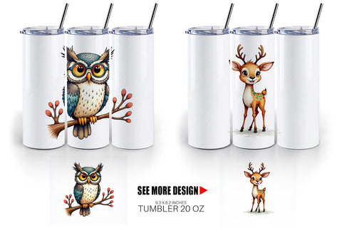Tumbler Retro Reindeer Friends Sublimation artnoy 