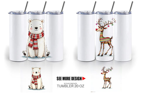 Tumbler Retro Reindeer Friends Sublimation artnoy 