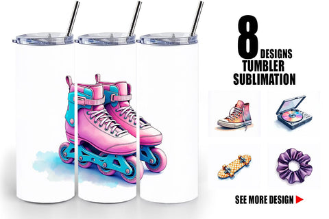 Tumbler Retro Roller Vibes Sublimation artnoy 