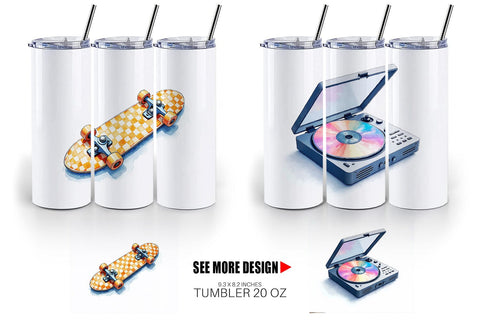 Tumbler Retro Roller Vibes Sublimation artnoy 