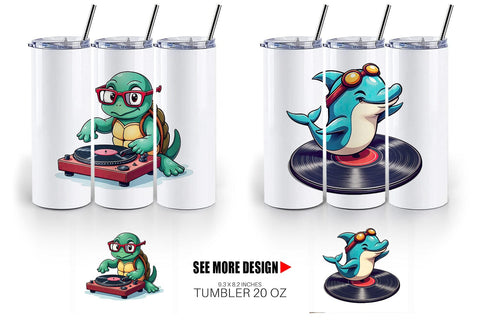 Tumbler Retro Sea Critters Sublimation artnoy 