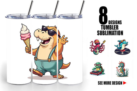 Tumbler Retro Sea Critters Sublimation artnoy 