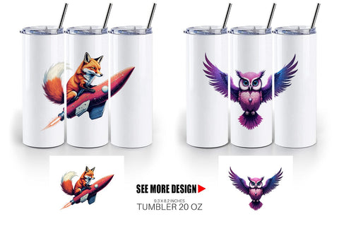 Tumbler Retro Space Creatures Sublimation artnoy 