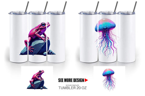 Tumbler Retro Space Creatures Sublimation artnoy 