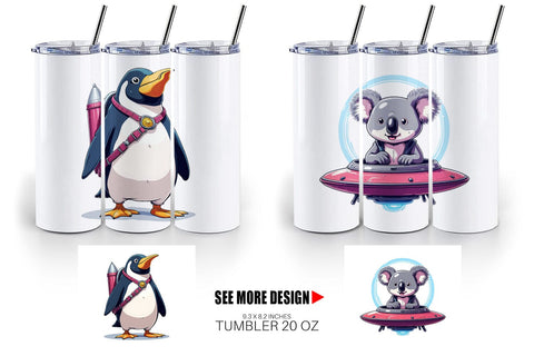 Tumbler Retro Space Creatures Sublimation artnoy 