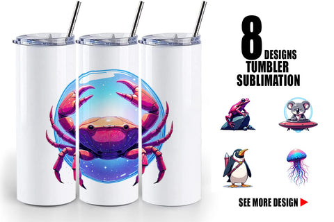 Tumbler Retro Space Creatures Sublimation artnoy 