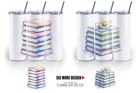 Tumbler Retro Teacher Books Sublimation artnoy 