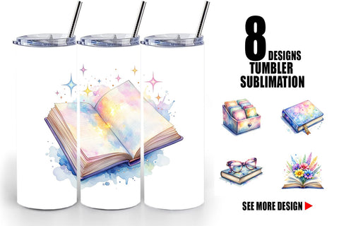 Tumbler Retro Teacher Books Sublimation artnoy 