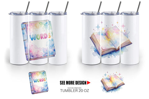 Tumbler Retro Teacher Books Sublimation artnoy 