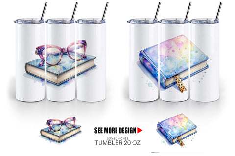 Tumbler Retro Teacher Books Sublimation artnoy 