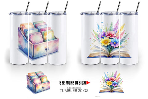 Tumbler Retro Teacher Books Sublimation artnoy 