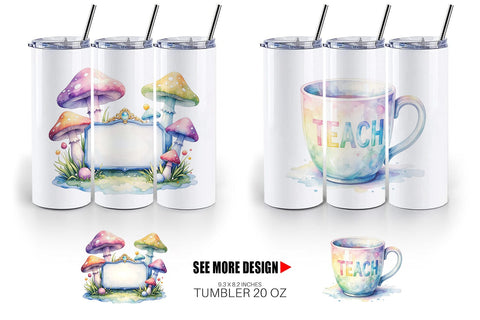 Tumbler Retro Teacher Design Sublimation artnoy 