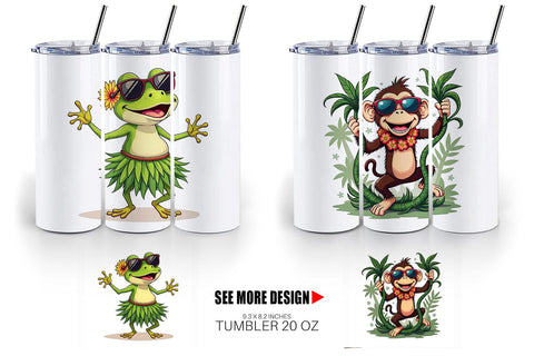 Tumbler Retro Tropic Quirks Sublimation artnoy 