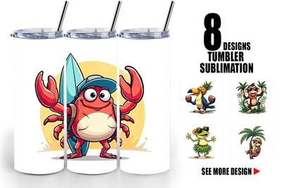 Tumbler Retro Tropic Quirks Sublimation artnoy 