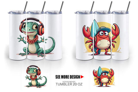 Tumbler Retro Tropic Quirks Sublimation artnoy 