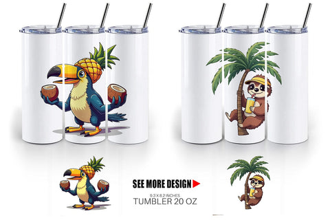 Tumbler Retro Tropic Quirks Sublimation artnoy 
