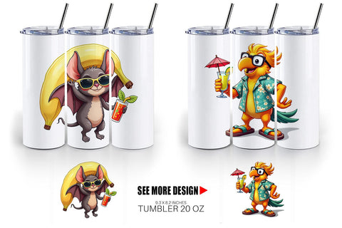 Tumbler Retro Tropic Quirks Sublimation artnoy 