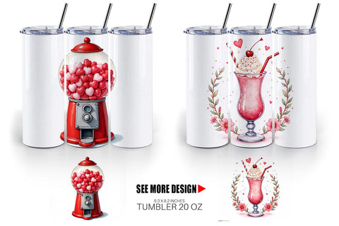 Tumbler Retro Valentine's Sweetheart Cafe Sublimation artnoy 