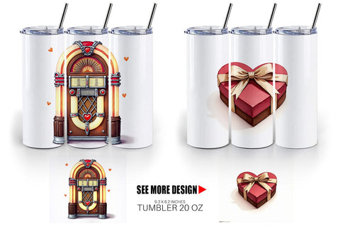 Tumbler Retro Valentine's Sweetheart Cafe Sublimation artnoy 
