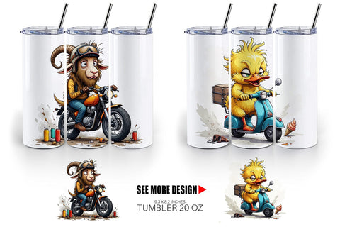 Tumbler Road Rage Critters Sublimation artnoy 