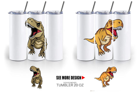 Tumbler Roaring Dinosaur Sublimation artnoy 
