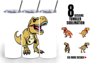 Tumbler Roaring Dinosaur Sublimation artnoy 