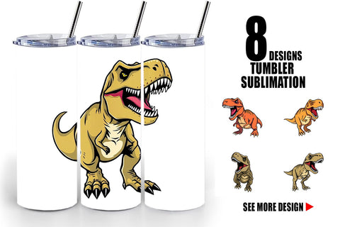 Tumbler Roaring Dinosaur Sublimation artnoy 