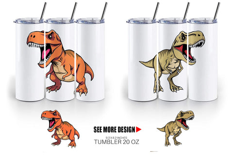 Tumbler Roaring Dinosaur Sublimation artnoy 