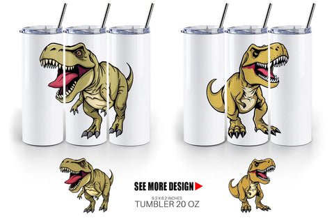 Tumbler Roaring Dinosaur Sublimation artnoy 