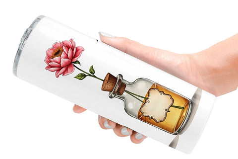 Tumbler Romantic Blooms Vintage Floral Valentine Sublimation artnoy 