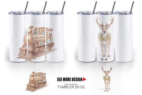 Tumbler Romantic Victorian Holiday Watercolor Sublimation artnoy 