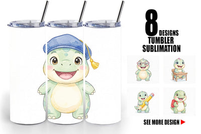 Tumbler Round Storybook School Dino Sublimation artnoy 