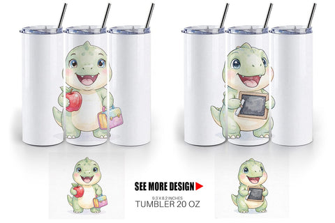 Tumbler Round Storybook School Dino Sublimation artnoy 