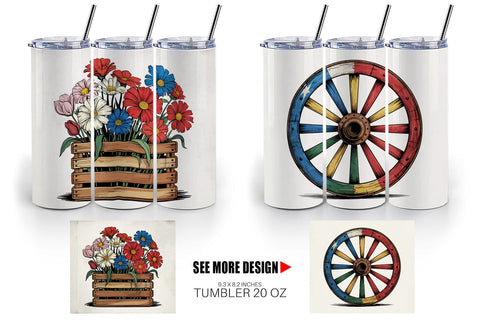 Tumbler Rustic 4th of July Sublimation artnoy 