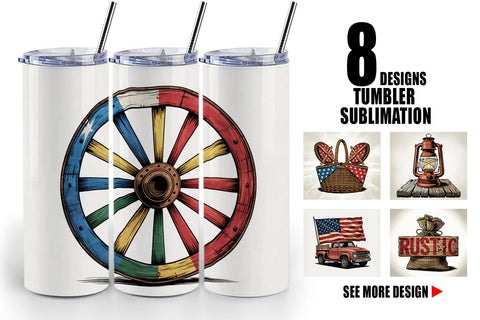 Tumbler Rustic 4th of July Sublimation artnoy 
