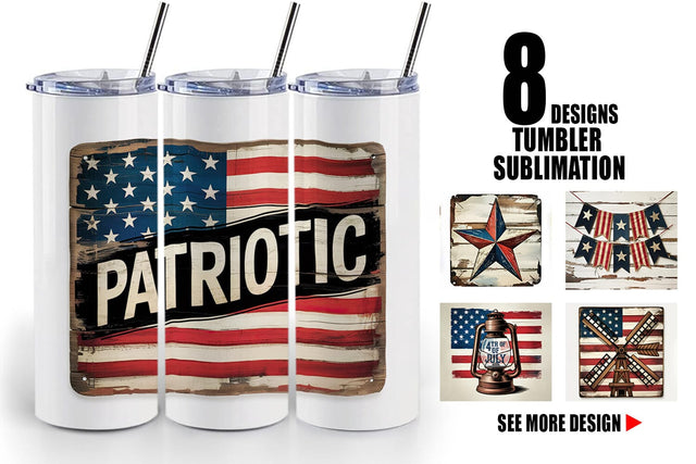 Tumbler Rustic 4th of July Sublimation artnoy 